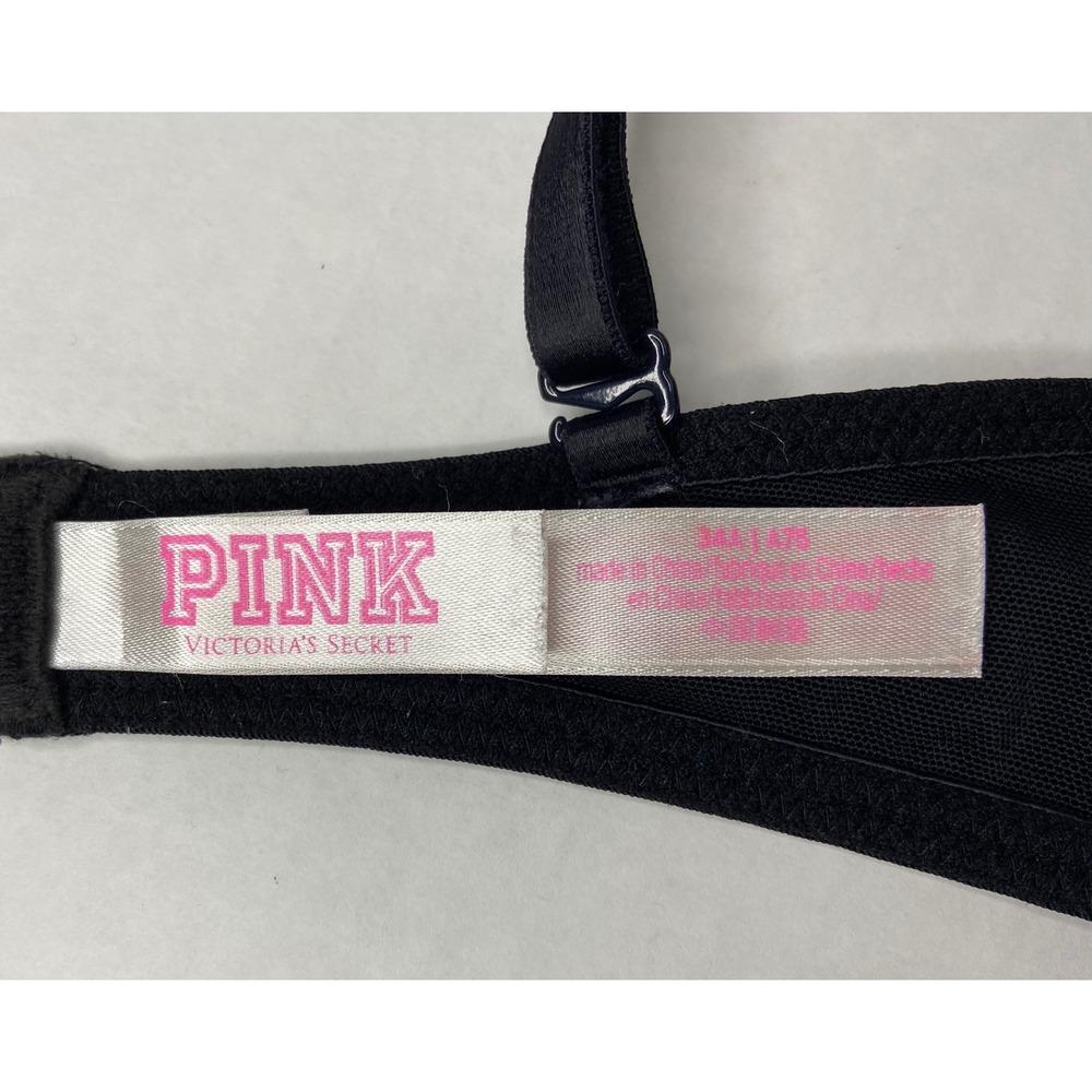 Victoria's Secret PINK Wear Everywhere Super Push Up Bra Black 34A Underwire - Picture 3 of 16